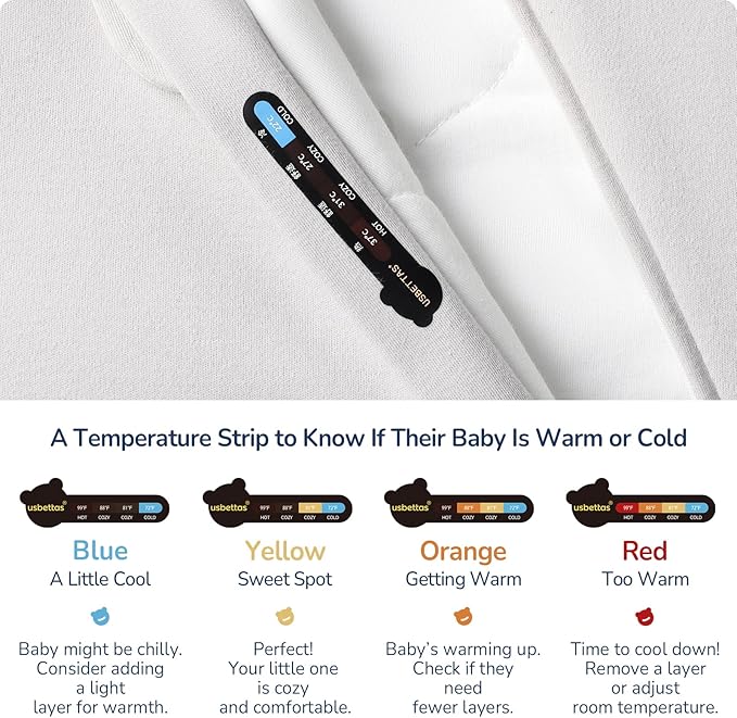 1.0 Tog 2.5 Tog Baby Sleep Sack, 100% Cotton Baby Sleeping Bag 3-24M, 2-Way Zipper Baby Wearable Blanket