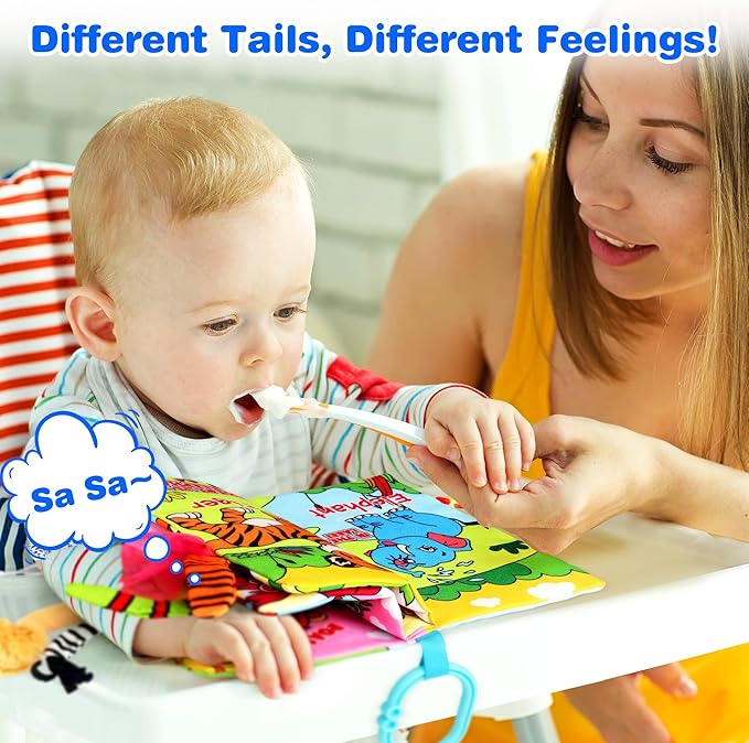 2PCS Crinkle Cloth Books - High Contrast Sensory Toys Touch Feel Book for Tummy Time, Infant Travel Essentials Forest Ocean Themes, and Newborn Development Toys 0-18 Months