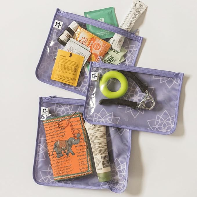 Tiny Twinkle Mess-Proof Travel Bags | TSA Airline Compliant, Zipper Closure, Clear Front Pouch, Diaper Bag Packing, Toiletry or Makeup Cosmetics Organizer