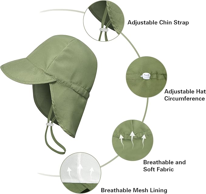 2 Pack Baby Sun Hats UPF 50+ Toddler Beach Hat for Girls Boys 0-4 Years