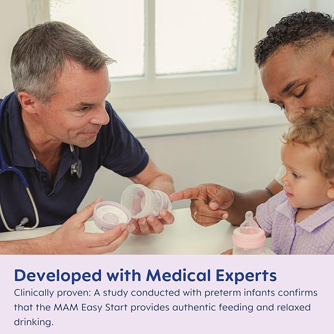 MAM Newborn Essentials Matte Feeding Set with Easy Start Anti-Colic Bottles 5oz, Self-Sterilizing, 0-3 Months Pacifiers and Skinsoft Silicone Nipples, Baby Gift, 10 Pieces