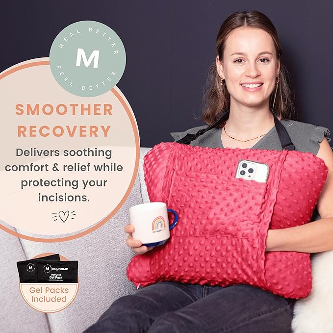 MOYOAMA Hysterectomy Pillow Post Surgery for Hysterectomy Recovery Must Haves- Surgery Pillow for Abdomen, Abdominal and C Section Recovery Supplies, Tummy Tuck and Abdominal Surgery Gifts