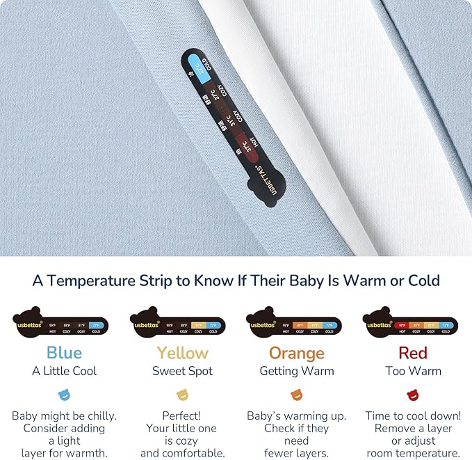 1.0 Tog 2.5 Tog Baby Sleep Sack, 100% Cotton Baby Sleeping Bag 3-24M, 2-Way Zipper Baby Wearable Blanket