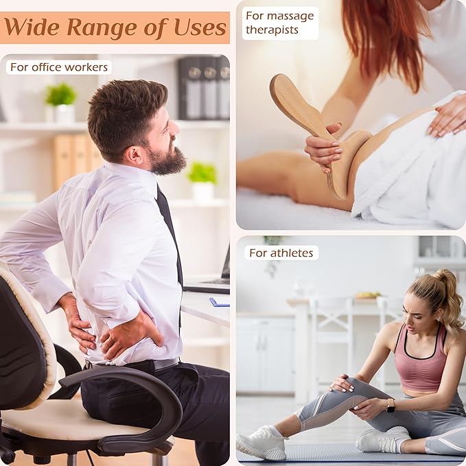 Wood Therapy Massage Tools, Wooden Lymphatic Drainage Massager, Body Sculpting Tools, Wood Therapy Tools for Cellulite Reduction, Muscle Tension Relief, Body Contouring and Shape Enhancement