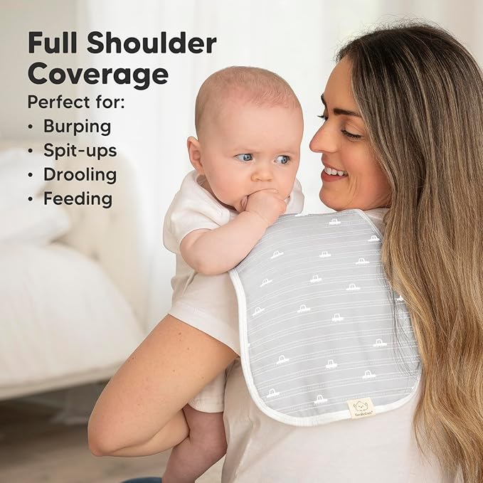 5-Pack Muslin Burp Cloths Baby Boy, Girl - Very Absorbent Baby Burp Cloth Rags, 8-Layers Viscose Derived from Bamboo Cotton Muslin Towel, Super Soft Spit Up Rags, No Shrink Washcloths (Vessels)