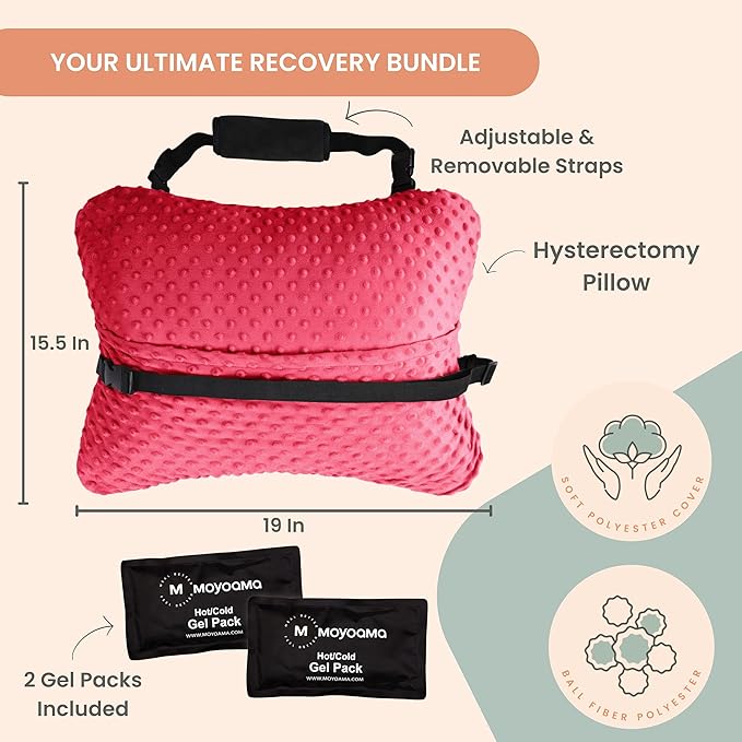 MOYOAMA Hysterectomy Pillow Post Surgery for Hysterectomy Recovery Must Haves- Surgery Pillow for Abdomen, Abdominal and C Section Recovery Supplies, Tummy Tuck and Abdominal Surgery Gifts