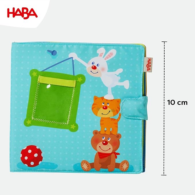 HABA My First Photo Album - Soft Fabric Baby Book, Baby Album Fits (8) 4"x6" Photos, Sensory Toys for Babies, Baby Books 12-18 Months & Up