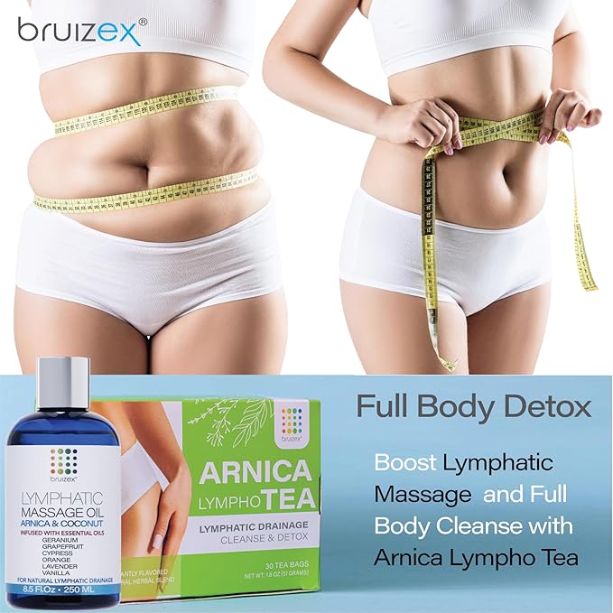 Lymphatic Drainage Massage Oil with Arnica Oil & Coconut for Post Surgery Recovery & Lymphatic Drainage Massager, Liposuction, 360 Lipo, BBL, After Tummy Tuck Surgery Items, Fibrosis Treatment, 8.5 Oz