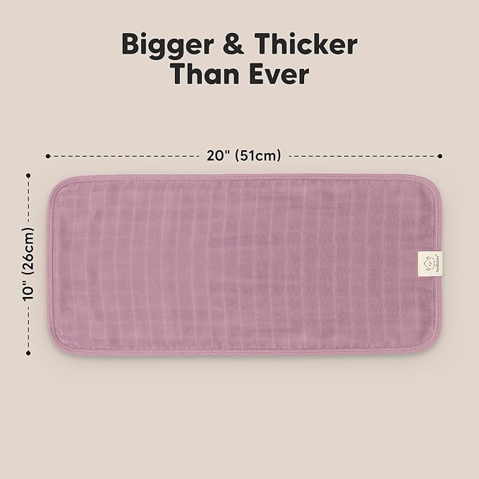 5-Pack Cotton Muslin Burp Cloths Baby Girls, Boys - Soft & Absorbent Spit Up Burp Rags, Large Muslin Towel, Cotton Wash Cloths for Babies, Newborn, Infant, No Shrink,Durable (Lavender)