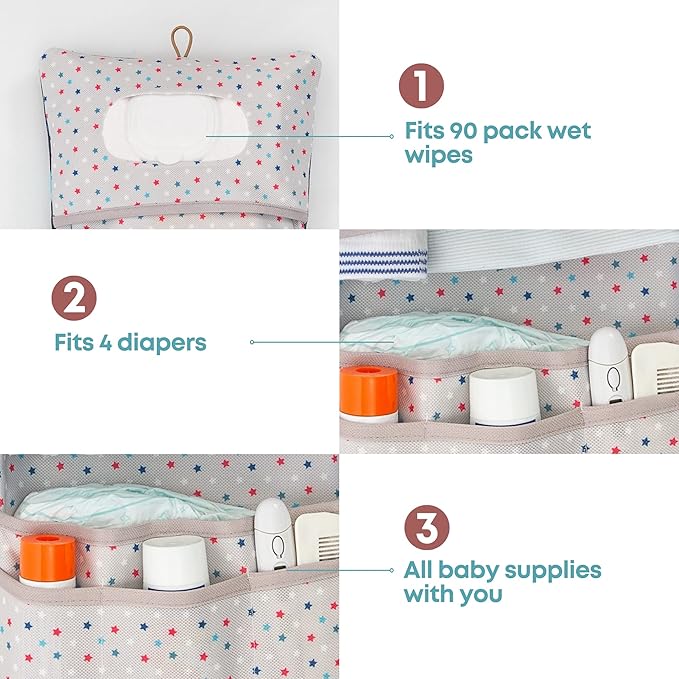 HAMUR Baby Diaper Bag Organizer – Travel-Friendly, Compact & Foldable | Stroller Pouch for Newborn Essentials – Must-Have for Boys & Girls (Space)