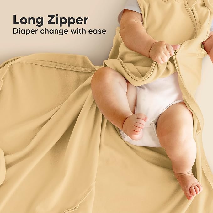 2-Pack Organic Baby Sleep Sacks, 100% Cotton - Soft & Breathable 0.5TOG Baby Wearable Blanket, Toddler Sleeping Sack 18-24 months, Easy to Wear Transitional Swaddles for Newborns, Infants(Avocado, L)