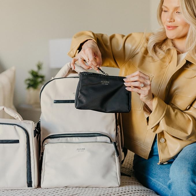 JuJuBe x Witney Carson - New 3-Piece Pouch Set, Diaper Bag Organizing Pouches, Convertible to Small Purse with Crossbody Strap, Perfect for Travel, Zipper Cosmetic Pouch, Cloud, Mother's Day Gift