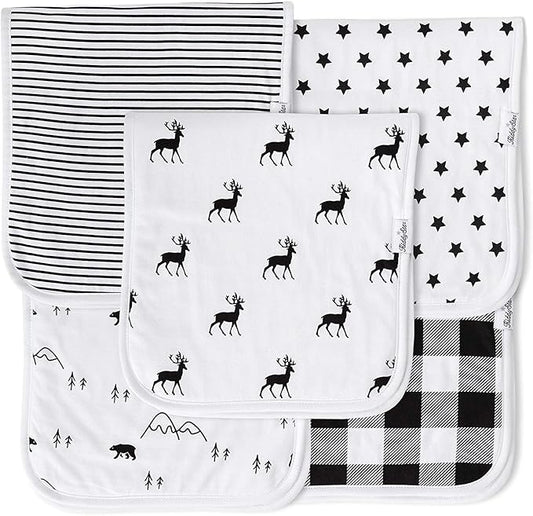 Premium 5-Pack Large Organic Cotton Burp Cloths – 3 Layers, Ultra Soft & Absorbent Burping Towel, Shoulder Towel & Hand Towel