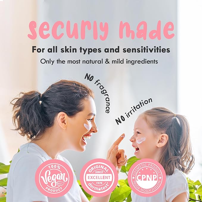 elleybear Daily Baby Moisturizing Cream | Korean Baby Face Cream for Sensitive Skin | Hypoallergenic & Vegan Formula with Tamanu oil | Hydrating Moisturizer for Dry Skin (1.35 fl oz)