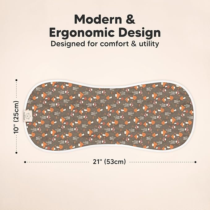 5-Pack Muslin Burp Cloths Baby Boy, Girl - Very Absorbent Baby Burp Cloth Rags, 8-Layers Viscose Derived from Bamboo Cotton Muslin Towel, Super Soft Spit Up Rags, No Shrink Washcloths (Fall Spores)