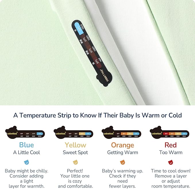 1.0 Tog 2.5 Tog Baby Sleep Sack, 100% Cotton Baby Sleeping Bag 3-24M, 2-Way Zipper Baby Wearable Blanket