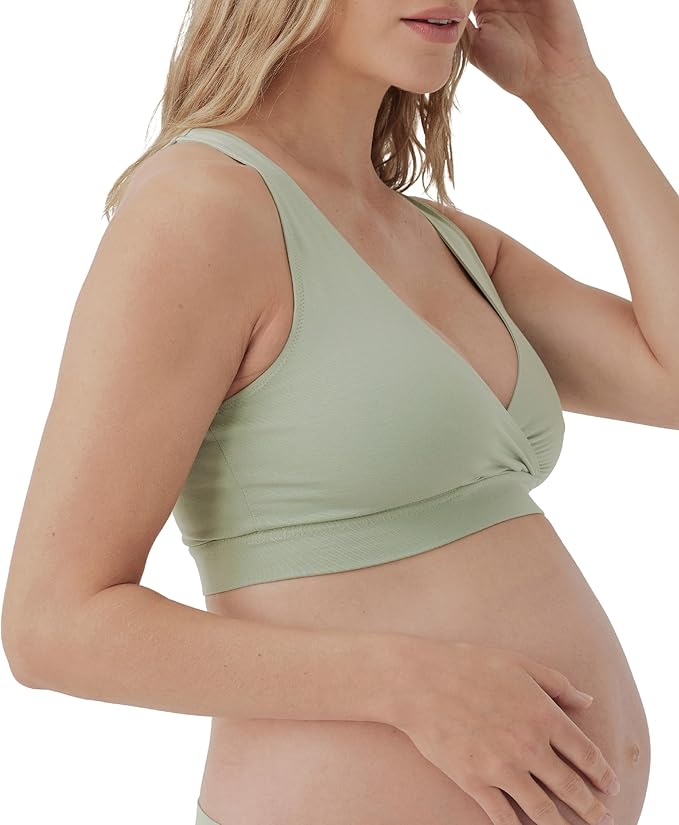 Pact Organic Cotton Maternity Nursing Bralette for Breastfeeding - Stretchy, Wireless