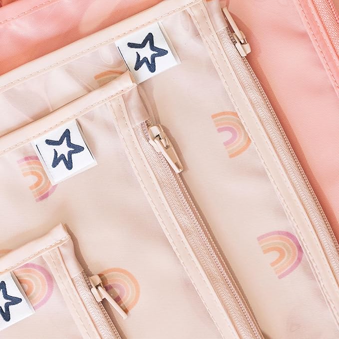 Tiny Twinkle Mess-Proof Travel Bags | TSA Airline Compliant, Zipper Closure, Clear Front Pouch, Diaper Bag Packing, Toiletry or Makeup Cosmetics Organizer