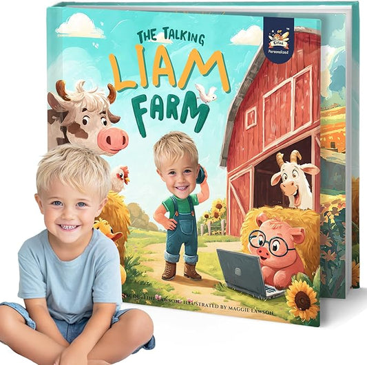 ELFINK Personalized Children Story Books - The Talking Farm Adventure - Customized Name & Photo - Baby Gifts - Children Bedtime Story (Soft Cover)