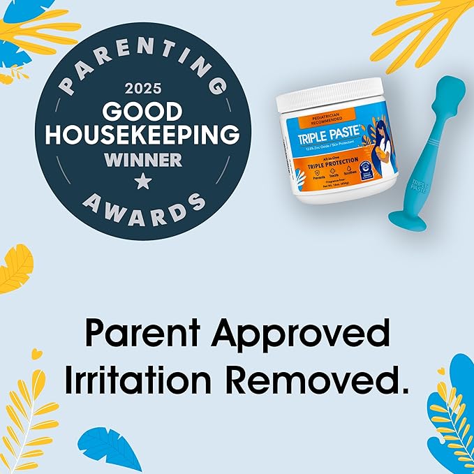 Triple Paste Diaper Rash Cream and Spatula Bundle - 16 oz Zinc Oxide Ointment and Spatula Treatment, Soothe and Prevent Rash with a Pediatrician-Recommended Hypoallergenic Formula
