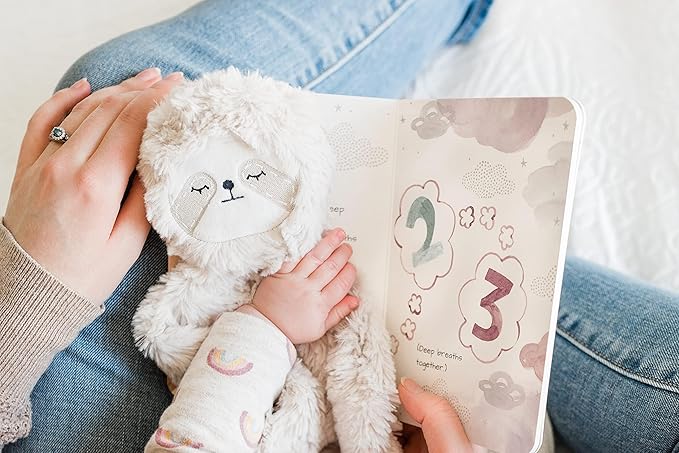 Slumberkins Sloth Snuggler & 2 Board Books Complete Set Bundle | Promotes Routines, Relaxation & Coping Skills | Social Emotional Learning Soft Plush Animal (Sloth Snuggler Plush + 2 Board Books)