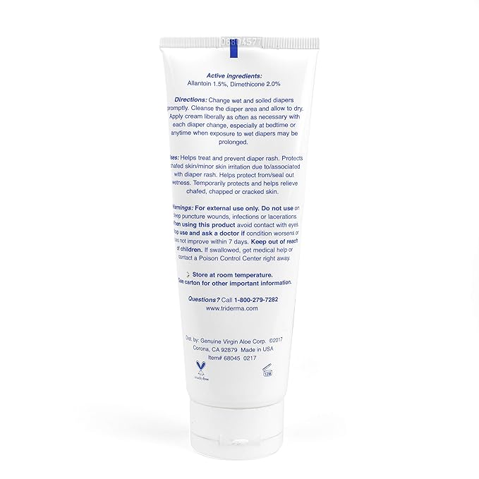 TriDerma MD Baby Stubborn Diaper Rash Healing Cream, Healing for Hard-to-Heal Diaper Rash, Treat and Prevent Diaper Rash and Seal Out Wetness, Non-Greasy Diaper Rash Ointment, 4.0 oz each, 4 Pack