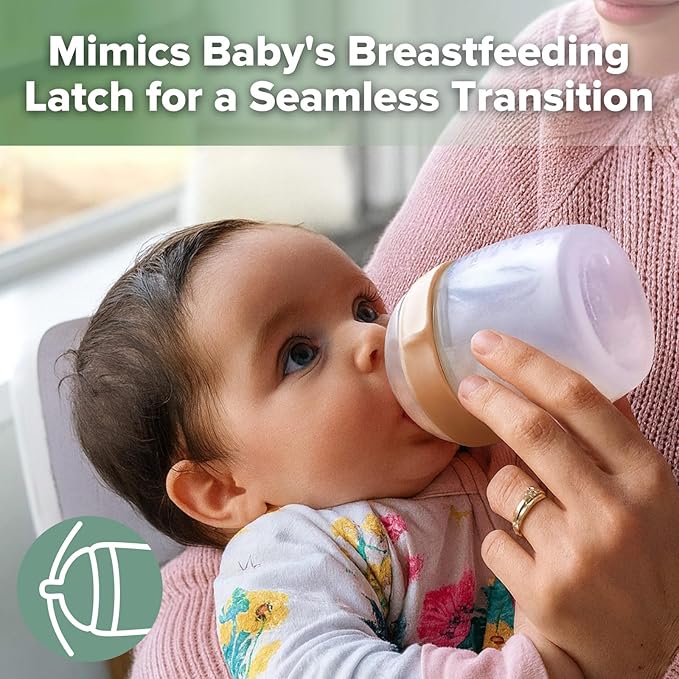 haakaa Gen. 3 Silicone Baby Bottle 160ml /5.4oz – Baby Bottles for Newborn 0M+, BPA-Free Breastfeeding Baby Bottle with Natural Latch, Slow Flow Anti-Colic Silicone Baby Bottle– Peach