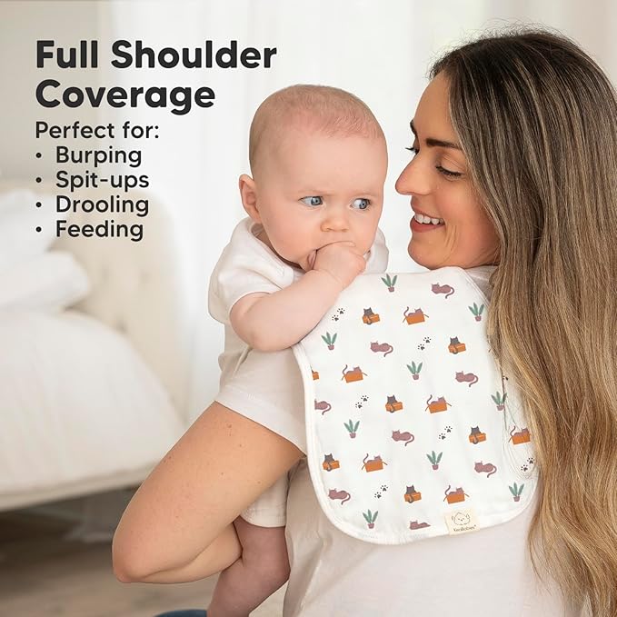 5-Pack Muslin Burp Cloths Baby Boy, Girl - Very Absorbent Baby Burp Cloth Rags, 8-Layers Viscose Derived from Bamboo Cotton Muslin Towel, Super Soft Spit Up Rags, No Shrink Washcloths (Pets & Paws)