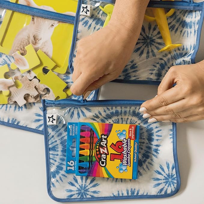 Tiny Twinkle Mess-Proof Travel Bags | TSA Airline Compliant, Zipper Closure, Clear Front Pouch, Diaper Bag Packing, Toiletry or Makeup Cosmetics Organizer