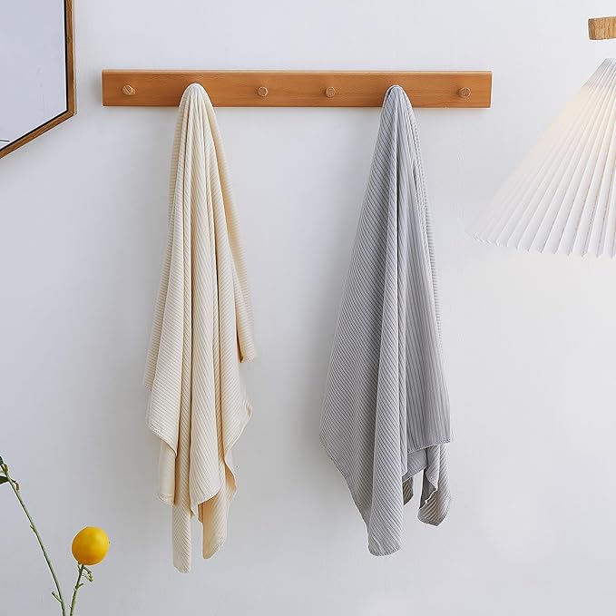 Viviland Jersey Swaddle Blanket, Ultra Soft Stretchy Receiving Blanket for Newborn, Baby Swaddle Wrap for Boys & Girls, 2 Packs,40 x 30 in, Grey & Pink