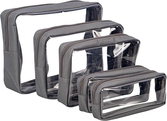 TSA Approved 5-Piece Diaper Bag Organizer Pouch Set Clear Waterproof TPU Kids Toiletry Storage Set Travel Packing Clutch Cube Bags for Baby Nursing