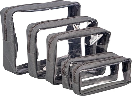 TSA Approved 5-Piece Diaper Bag Organizer Pouch Set Clear Waterproof TPU Kids Toiletry Storage Set Travel Packing Clutch Cube Bags for Baby Nursing