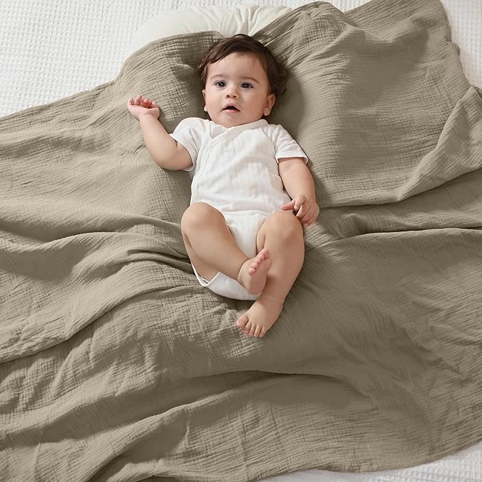 JELLYMONI 3 Pack Muslin Swaddle Blankets for Baby Boys Girls, Newborn Receiving Blanket Large 47 x 47 inches, Breathable Soft Baby Swaddling Wrap Nursery Blanket for Boys & Girls Unisex