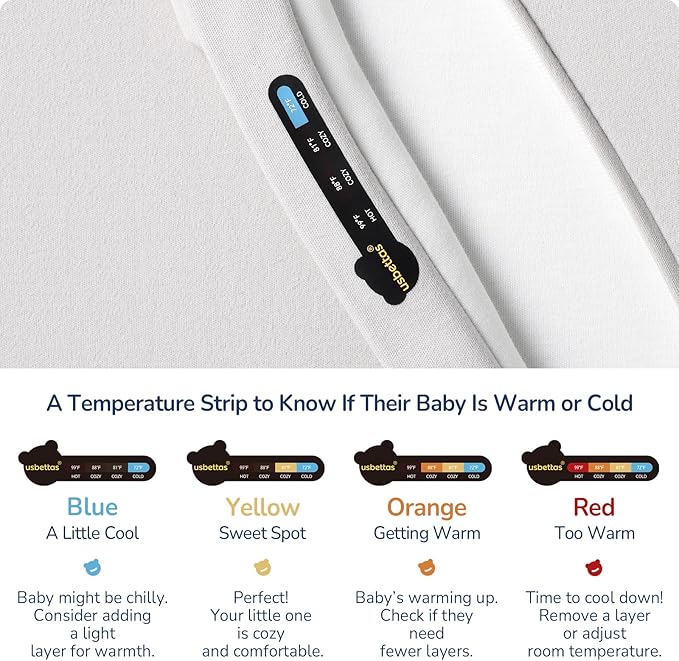 1.0 Tog 2.5 Tog Baby Sleep Sack, 100% Cotton Baby Sleeping Bag 3-24M, 2-Way Zipper Baby Wearable Blanket