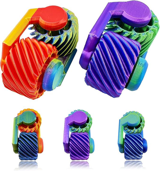 2Pcs Fidget Spinner 3D Printed Toys Gears, Fidget Toys for Kids Adults,Sensory Toys for Anxiety Stress Relief, Pocket Fidget Toy,Novelty Gifts for Friends,Party Favors for Kids Adults,Classroom Prizes