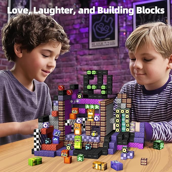 idoot 100PCS Magnetic Blocks Monster Bear Montessori STEM Toys, Build MagWonder with Building Construction Playset, Halloween and Birthday Gifts for 5 Year Old Boys