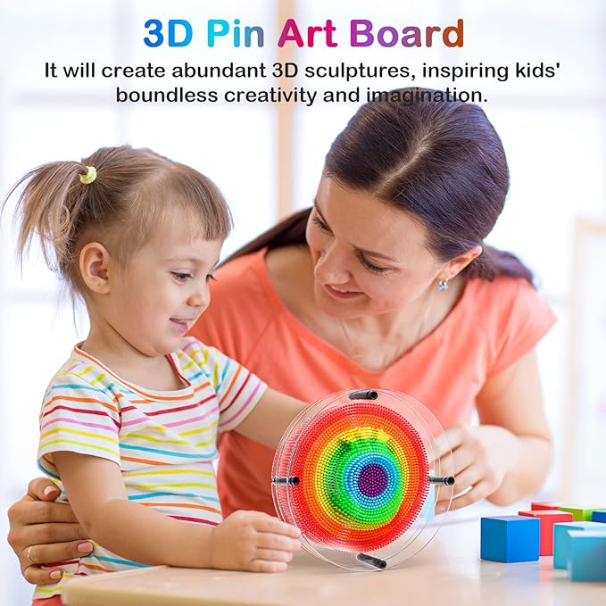 3D Pin Art Sensory Toys for Kids 5-7, Pin Art Board Impression Sensory Toys for Kids with Autism, Autism Gifts for Autistic Children Age 3, 4, 5, 6, 7, 8, 9, 10+ Years Old Boys Girls