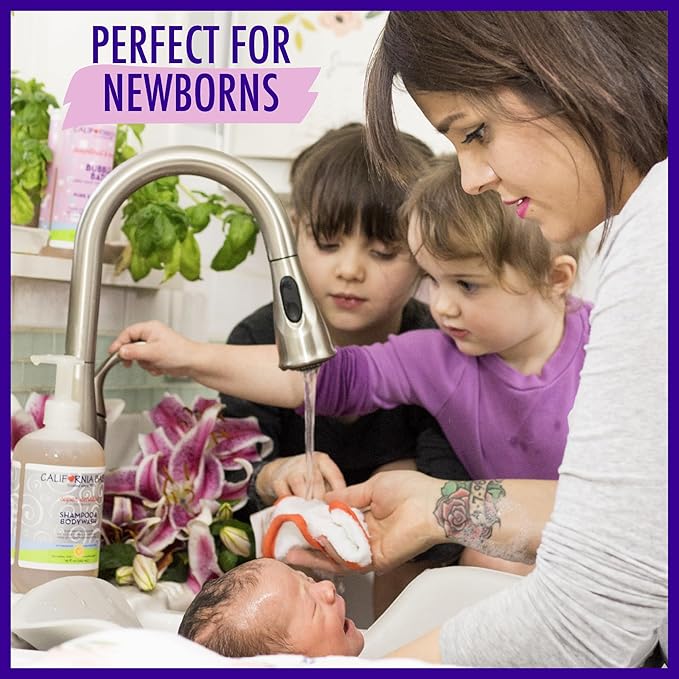 California Baby Super Sensitive Baby Shampoo + Baby Wash | 100% Plant-Based | Unscented Body Wash For Sensitive Skin | Hypoallergenic | 19 oz (2-Pack)