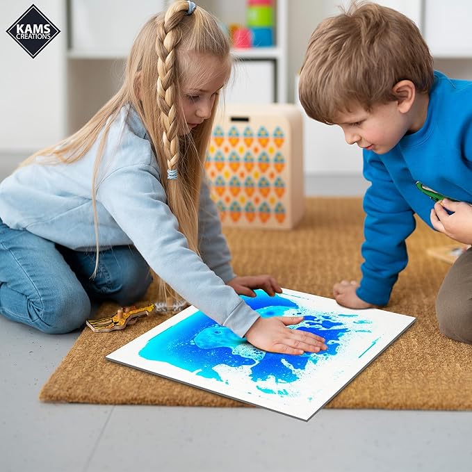 Multicolor Sensory Tiles for Autism Liquid Fusion Lava Tiles for Kids Sensory Activity Play Centers for Children, Toddler, Teens 12" X 12" Sensory Toys (Single)