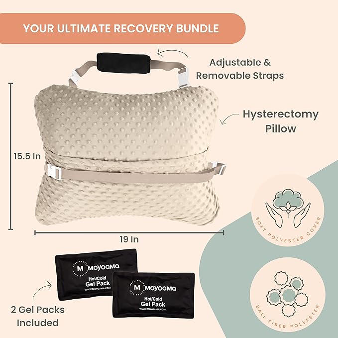 MOYOAMA Hysterectomy Pillow Post Surgery for Hysterectomy Recovery Must Haves- Surgery Pillow for Abdomen, Abdominal and C Section Recovery Supplies, Tummy Tuck and Abdominal Surgery Gifts