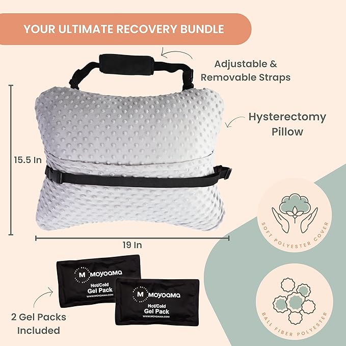 MOYOAMA Hysterectomy Pillow Post Surgery for Hysterectomy Recovery Must Haves- Surgery Pillow for Abdomen, Abdominal and C Section Recovery Supplies, Tummy Tuck and Abdominal Surgery Gifts