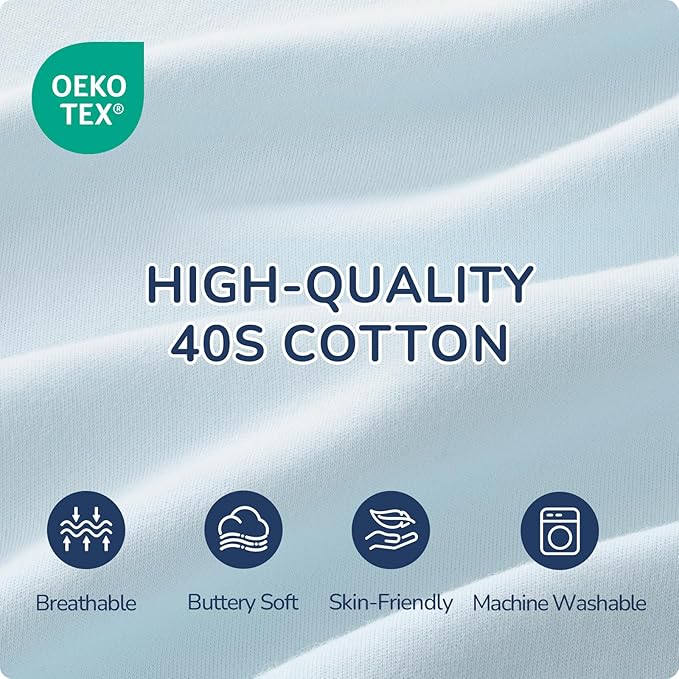 1.0 Tog 2.5 Tog Baby Sleep Sack, 100% Cotton Baby Sleeping Bag 3-24M, 2-Way Zipper Baby Wearable Blanket