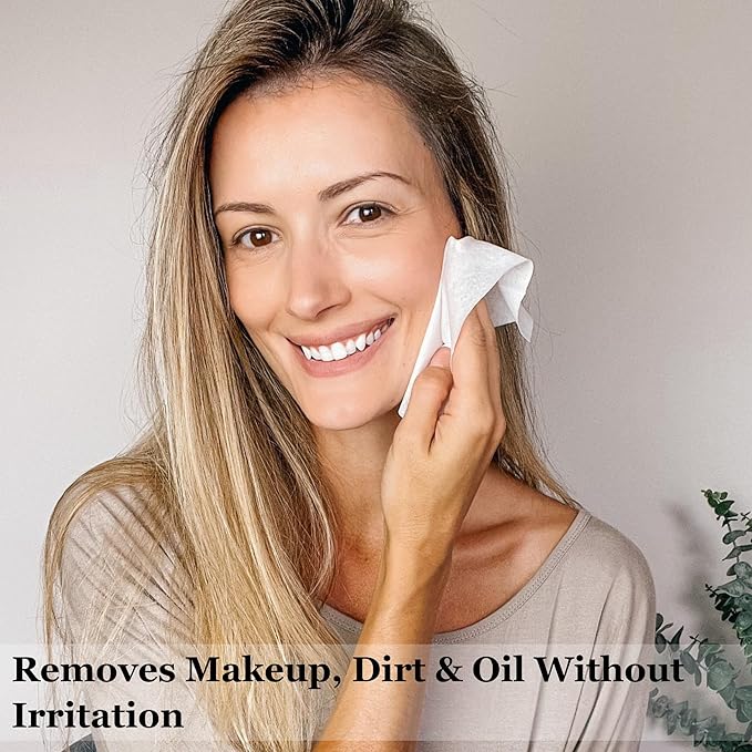 mivida Hypoallergenic Makeup Remover Wipes | 2 Pack of 25 Count With Hyaluronic Acid | Fragrance Free, Alcohol Free, Plant Based Wipes