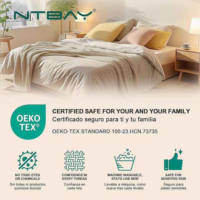 NTBAY 3 Layer Toddler Blanket, Muslin Cotton Jacquard Bed Blankets, Lightweight Thermal Baby Blanket, Super Soft and Warm Crib Blanket for All Seasons, Decoration Gift, 45"x60", Red and Blue Star