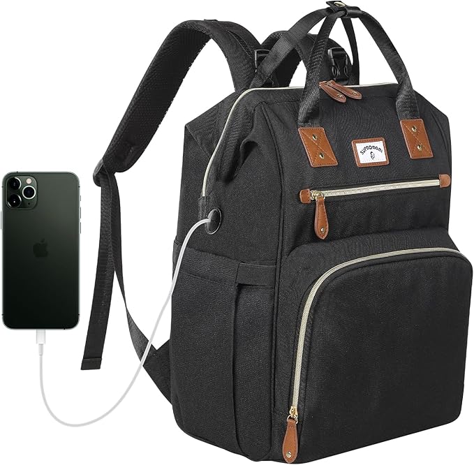 Diaper Bag Backpack:Baby Bag Large Tote Diaper bag for Boys and Girls, Men's Diaper Backpack, Women's Shoulder Mommy Bag, 2 Kids Nappy bag for mom and dad Black