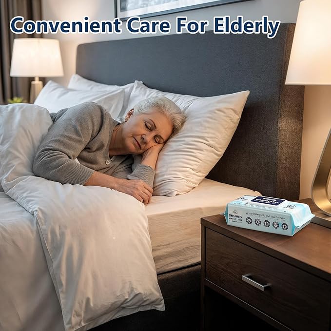 Adult Wipes For Elderly - 8"x13" Extra Large & Soft Wet Wipes for Adults Bathing No-Rinse Incontinence & Cleansing - Disposable Washcloths, Vitamin E & Aloe Infused 720ct (12 Packs of 60)