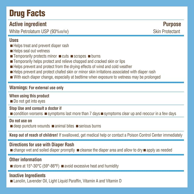 Vitamin A&D Ointment for Baby Diaper Rashes - 4 oz Tube, 2 Pack - A and D Ointment for Adults, Seniors, and Babies