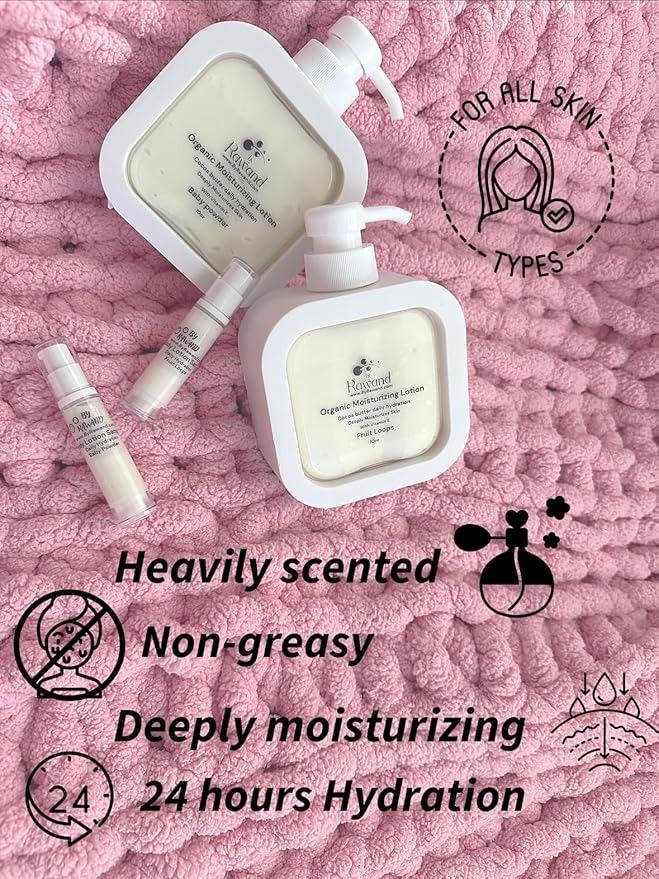 Organic Baby Powder Scented Cocoa, Kokum & Shea Butters Rich Body Lotion With Hyaluronic Acid & Vitamin E