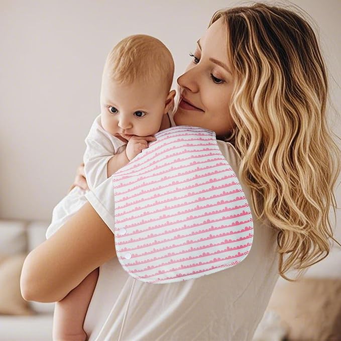 2-in-1 Burp Cloths and Baby Bibs - 6 Pack Large Super Absorbent Soft Cotton Burping Cloths for Spit Up, 3 Layers Thick Baby Burp Rags for Girls & Boys