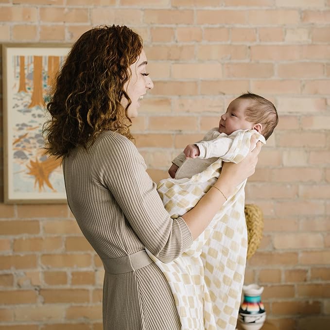 Little Unicorn Premium Cotton Swaddle Baby Blanket | Breathable Fabric | for swaddling, Play, Nursing & More (Adobe Checker)